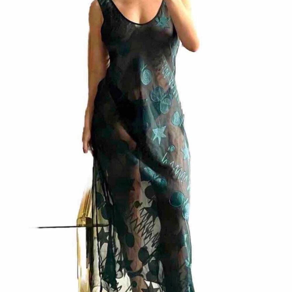 Victoria's Secret Vintage Gold Label Sheer Maxi Nightgown - Green - Medium - Picture 2 of 15